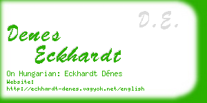 denes eckhardt business card
